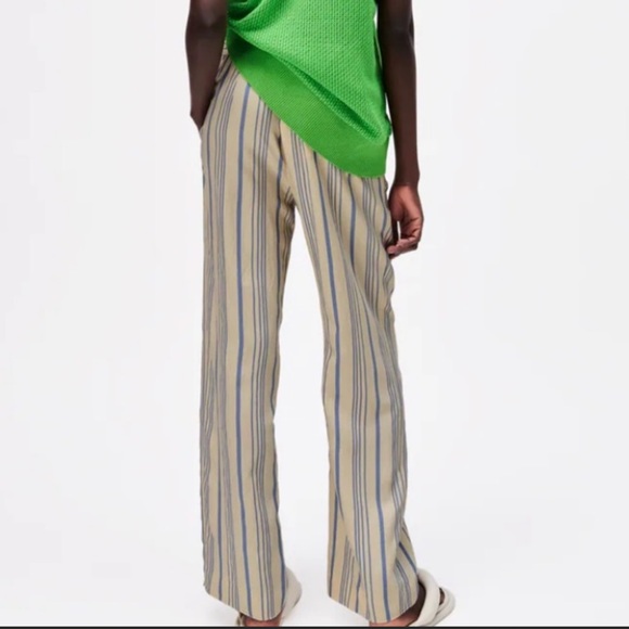 Zara high waited stripped flowy pants - Picture 3 of 5